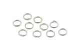 Silver Jump Ring, 250 Silver Tone Brass Jump Rings (7x0.8mm) A1078