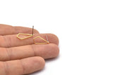 Brass Diamond Earring, 12 Raw Brass Diamond Stud Earrings (18x10x0.80mm) D0542 A2072