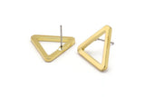 Brass Triangle Earring, 10 Raw Brass Triangle Stud Earrings (19x2mm) D0016 A2196