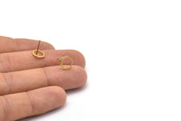 Brass Hexagon Earring, 12 Raw Brass Hexagon Stud Earrings (8mm) BS 1219 A1146