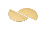 Brass Half Moon, 10 Raw Brass Textured Semi Circle Blanks With 1 Hole, Charms, Earrings, Pendants (36x18x0.60mm) D0746