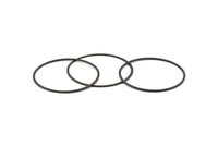 Black Circle Connector, 4 Oxidized Black Brass Circle Connectors (60x2x1mm) D990 S1041