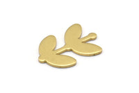 Flower Leaf Blank, 24 Raw Brass Flower Stamping Blanks (16.5x12x0.80mm) Brs A0501