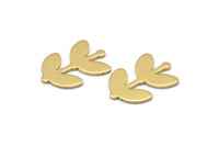Flower Leaf Blank, 24 Raw Brass Flower Stamping Blanks (16.5x12x0.80mm) Brs A0501