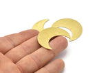 Brass Moon Crescent, 4 Textured Raw Brass Moon Blanks, Stamping Blanks (35x15x0.80mm) M03095