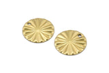 Brass Circle Charm, 24 Raw Brass Round Shaped Charms With 1 Hole, Findings (16x1mm) A2558