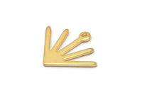 Gold Sun Charm, 8 Gold Plated Brass Sun Charms With 1 Loop (18x15x0.80mm) M02417