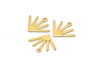 Gold Sun Charm, 8 Gold Plated Brass Sun Charms With 1 Loop (18x15x0.80mm) M02417