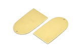 Brass D Shape, 4 Raw Brass D Shape Charms With 1 Hole, Brass Blanks (35x20x0.80mm) M03179