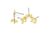 Brass Earring, 12 Raw Brass Stud Earrings (7x9x0.80mm) M02330 A2564
