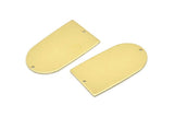 Brass D Shape, 4 Raw Brass D Shape Charms With 2 Hole, Brass Blanks (35x20x0.80mm) M03177