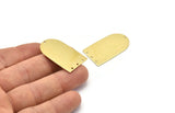 Brass D Shape, 4 Raw Brass D Shape Charms With 4 Hole, Brass Blanks (35x20x0.80mm) M03115