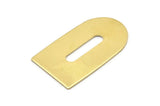 D Shape Blank, 4 Raw Brass D Shaped Stamping Blanks, Findings (35x20x0.80mm) M03162