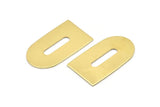 D Shape Blank, 4 Raw Brass D Shaped Stamping Blanks, Findings (35x20x0.80mm) M03162