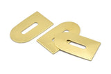 D Shape Blank, 4 Raw Brass D Shaped Stamping Blanks, Findings (35x20x0.80mm) M03162
