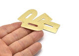 Brass D Shape, 4 Raw Brass D Shape Charms With 1 Hole, Brass Blanks (35x20x0.80mm) M03161