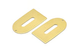 Brass D Shape, 4 Raw Brass D Shape Charms With 1 Hole, Brass Blanks (35x20x0.80mm) M03163