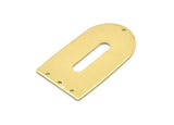 Brass D Shape, 4 Raw Brass D Shape Charms With 4 Hole, Brass Blanks (35x20x0.80mm) M03166
