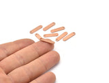 Copper Rectangle Bar, 24 Raw Copper Rectangle Stamping Blanks with 1 Hole (17x4x0.80mm) M03118