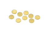 Brass Round Tag, 100 Textured Raw Brass Round Stamping Blanks, Findings (6x0.80mm) M03103