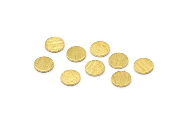 Brass Round Tag, 100 Textured Raw Brass Round Stamping Blanks, Findings (6x0.80mm) M03103