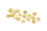 Brass Round Tag, 100 Textured Raw Brass Round Stamping Blanks, Findings (6x0.80mm) M03103