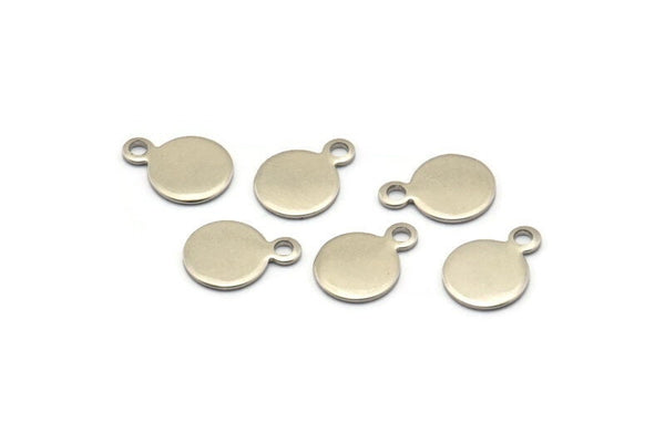 Steel Cabochon Tag, 100 Stainless Steel Cabochon Tags With 1 Loop, Stamping Tags (11x8x0.80mm) M03094