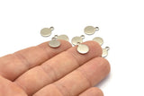 Steel Cabochon Tag, 100 Stainless Steel Cabochon Tags With 1 Loop, Stamping Tags (11x8x0.80mm) M03094