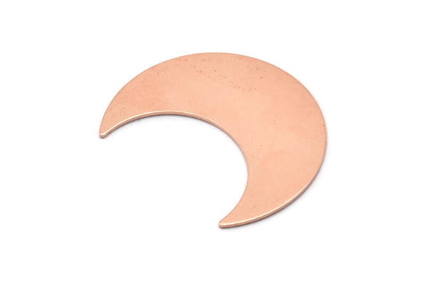 Copper Moon Crescent, 4 Raw Copper Moon Blanks, Stamping Blanks (35x15x0.80mm) M03143