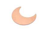 Copper Moon Crescent, 4 Raw Copper Moon Blanks, Stamping Blanks (35x15x0.80mm) M03143