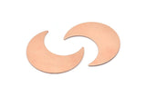 Copper Moon Crescent, 4 Raw Copper Moon Blanks, Stamping Blanks (35x15x0.80mm) M03143