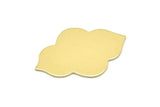 Brass Badge Blank, 4 Raw Brass Badge Blanks, Findings, Stamping Blanks (39x28x0.80mm) M01235