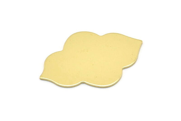 Brass Badge Blank, 4 Raw Brass Badge Blanks, Findings, Stamping Blanks (39x28x0.80mm) M01235