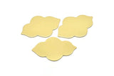 Brass Badge Blank, 4 Raw Brass Badge Blanks, Findings, Stamping Blanks (39x28x0.80mm) M01235