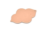Bakır Rozet Tılsımı, 1 Delikli 2 Ham Bakır Rozet Tılsımı, Kolye Uçları, Bulgular (39x28x0,80 mm) M02873