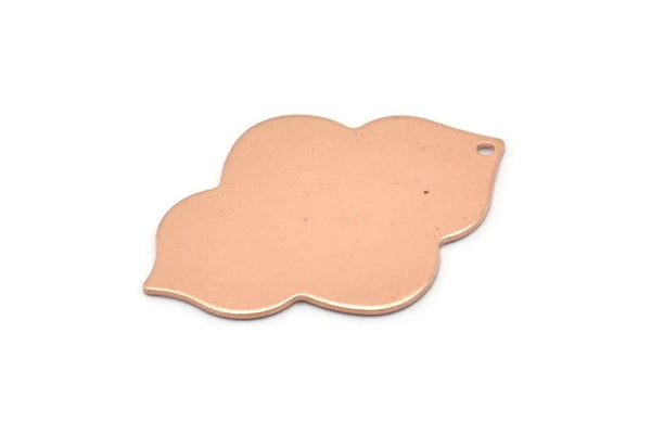 Bakır Rozet Tılsımı, 1 Delikli 2 Ham Bakır Rozet Tılsımı, Kolye Uçları, Bulgular (39x28x0,80 mm) M02873