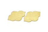 Brass Badge Blank, 2 Textured Raw Brass Badge Blanks, Findings, Stamping Blanks (39x28x0.80mm) M02338