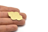 Brass Badge Blank, 2 Textured Raw Brass Badge Blanks, Findings, Stamping Blanks (39x28x0.80mm) M02338