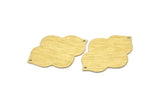 Brass Badge Charm, 2 Textured Raw Brass Badge Charms With 2 Holes, Pendants, Findings (39x28x0.80mm) M02340