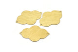 Brass Badge Charm, 2 Textured Raw Brass Badge Charms With 2 Holes, Pendants, Findings (39x28x0.80mm) M02340