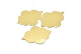 Brass Badge Charm, 2 Raw Brass Badge Charms With 1 Loop, Pendants, Findings (49x38x0.80mm) M01326