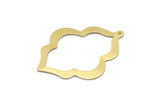 Brass Badge Charm, 2 Raw Brass Badge Charms With 1 Loop, Pendants, Findings (49x38x0.80mm) M01144