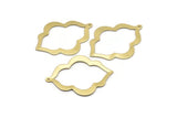 Brass Badge Charm, 2 Raw Brass Badge Charms With 1 Loop, Pendants, Findings (49x38x0.80mm) M01144