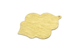Brass Badge Charm, 2 Textured Raw Brass Badge Charms With 1 Loop, Pendants, Findings (49x38x0.80mm) M02640