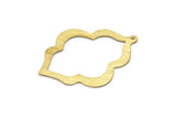 Brass Badge Charm, 2 Textured Raw Brass Badge Charms With 1 Loop, Pendants, Findings (49x38x0.80mm) M02700