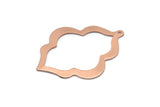 Copper Badge Charm, 2 Raw Copper Badge Charms With 1 Loop, Pendants, Findings (49x38x0.80mm) M02699