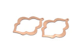 Copper Badge Charm, 2 Raw Copper Badge Charms With 1 Loop, Pendants, Findings (49x38x0.80mm) M02699