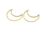 Brass Moon Crescent, 4 Textured Raw Brass Moon Blanks, Stamping Blanks (35x15x0.80mm) M03121
