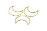 Brass Moon Crescent, 4 Textured Raw Brass Moon Blanks, Stamping Blanks (35x15x0.80mm) M03121