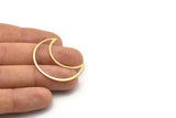 Brass Moon Crescent, 4 Textured Raw Brass Moon Blanks, Stamping Blanks (35x15x0.80mm) M03121